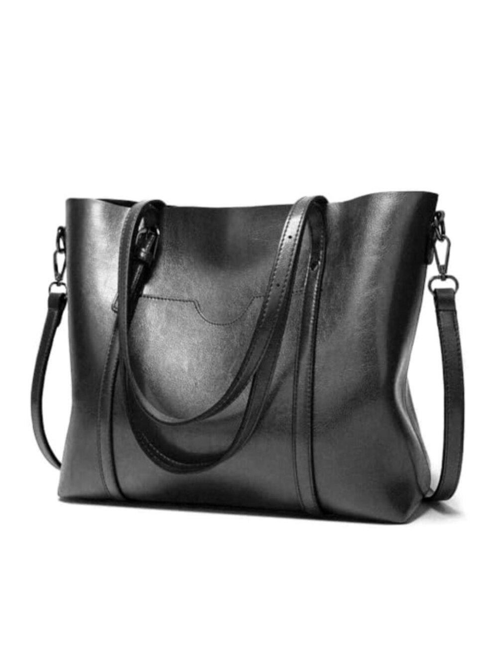 Large Vegan Leather Tote Bag Women Work Handbag Shoulder Purse with Adjustable